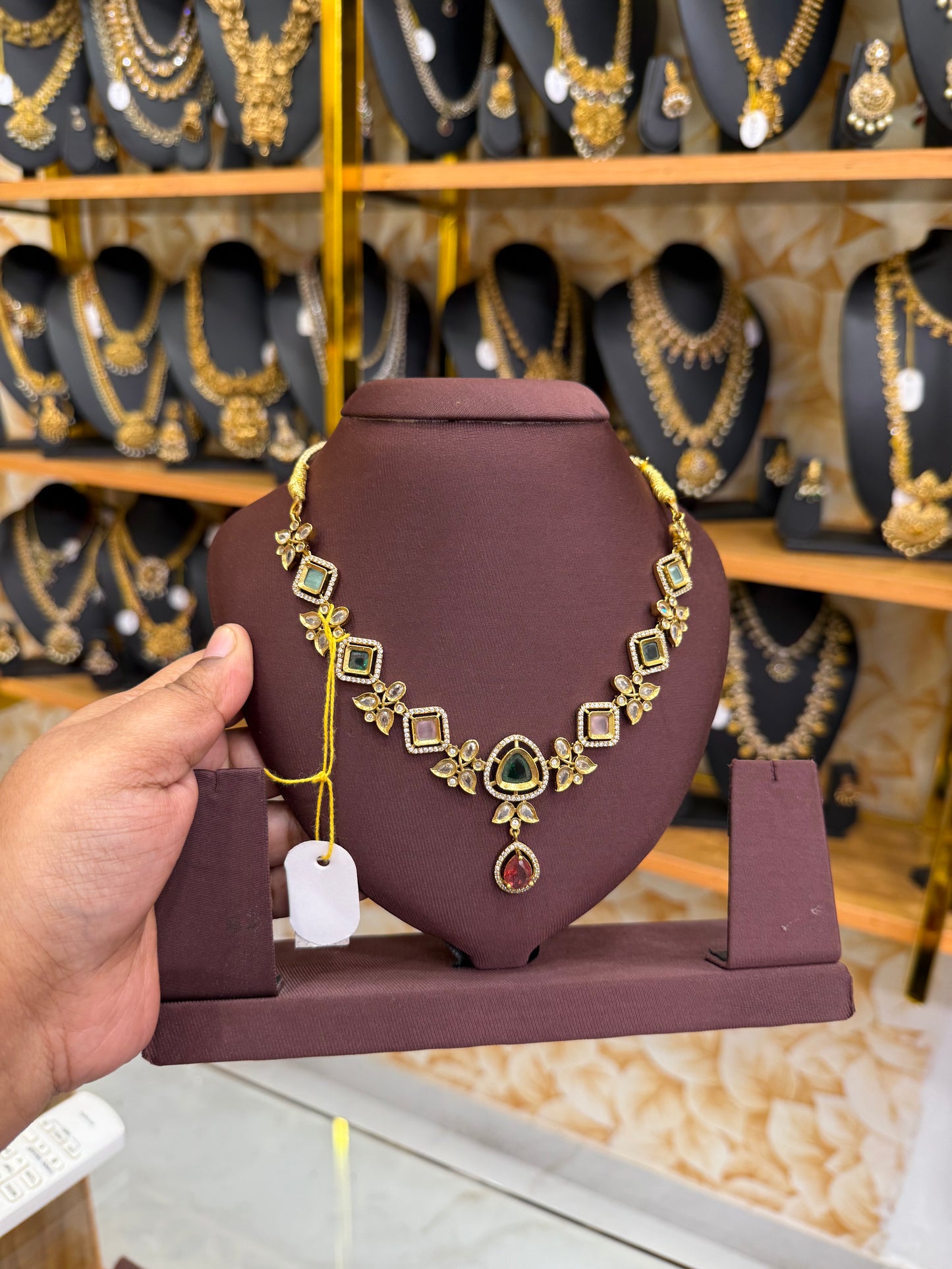 Multicolor stone necklace