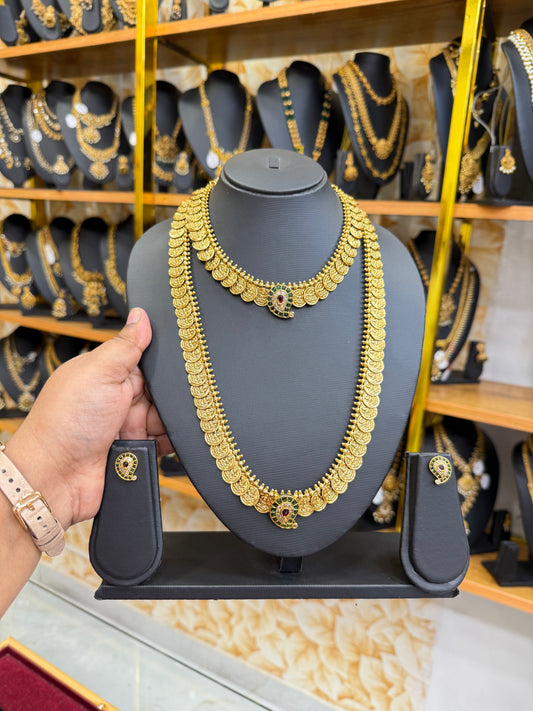 Kaasu mala combo set with mango pendant