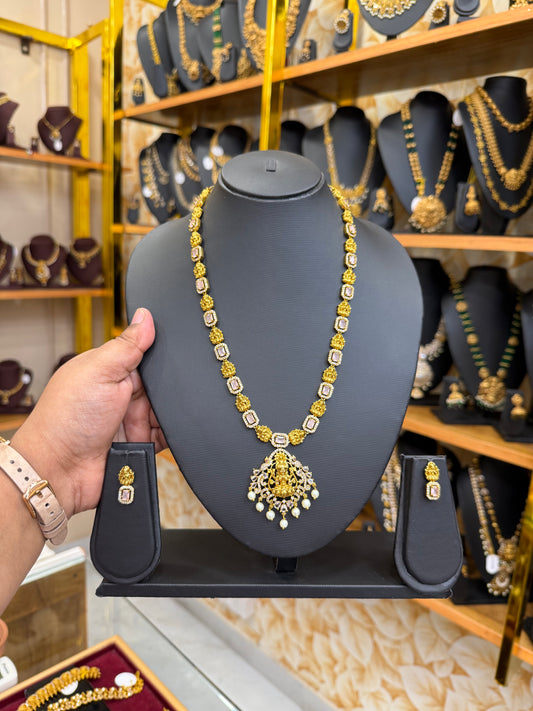 Pastel pink Lakshmi stone haram