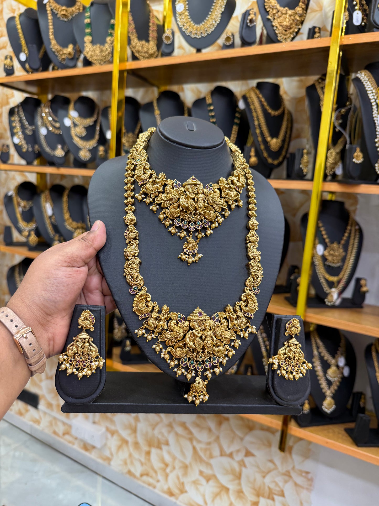 Bridal 3D work Radhe Krishna combo set