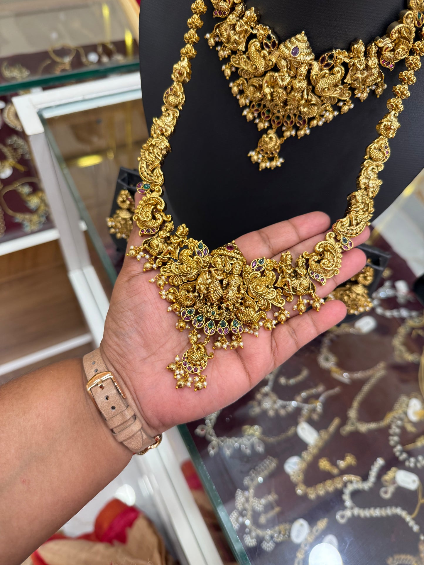 Bridal 3D work Radhe Krishna combo set