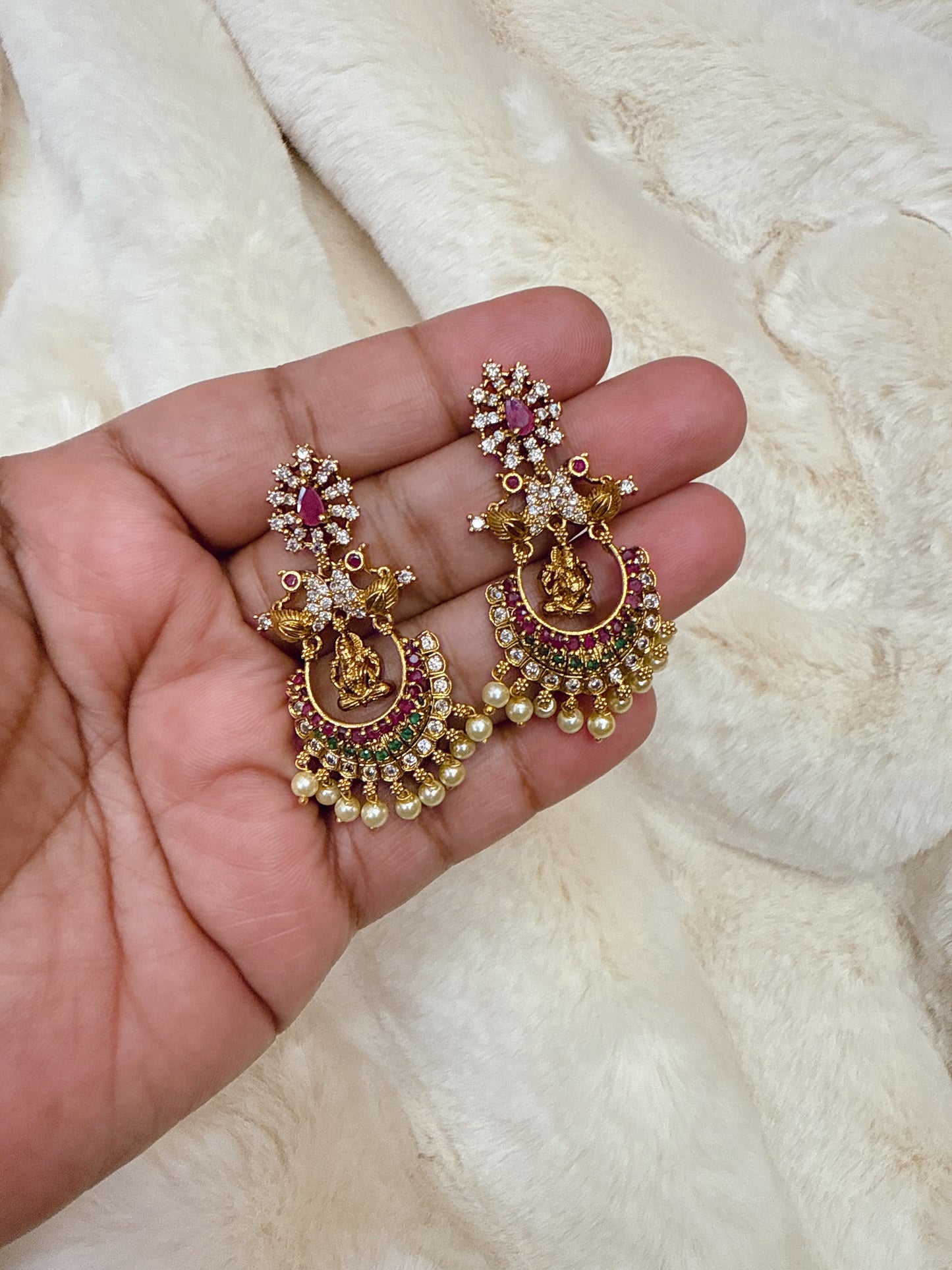 Multicolour stone chandbali