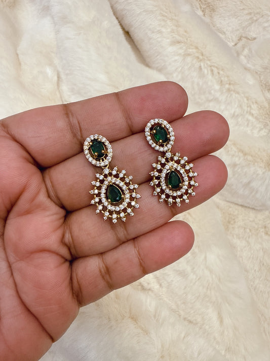 Victorian emerald stone stud