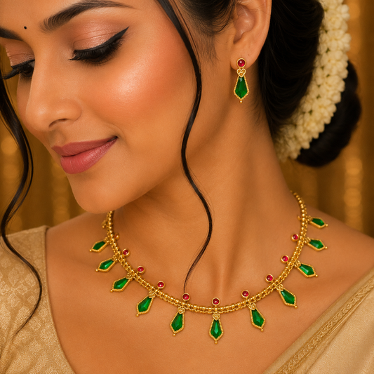 Kerala style palakka necklace
