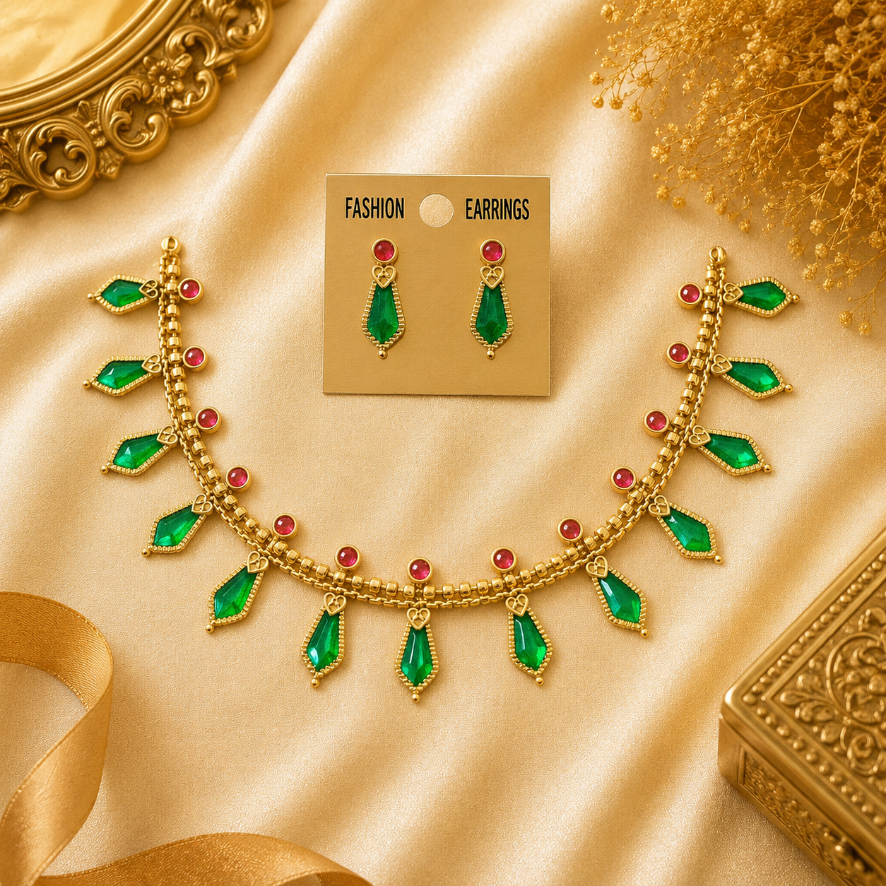 Kerala style palakka necklace