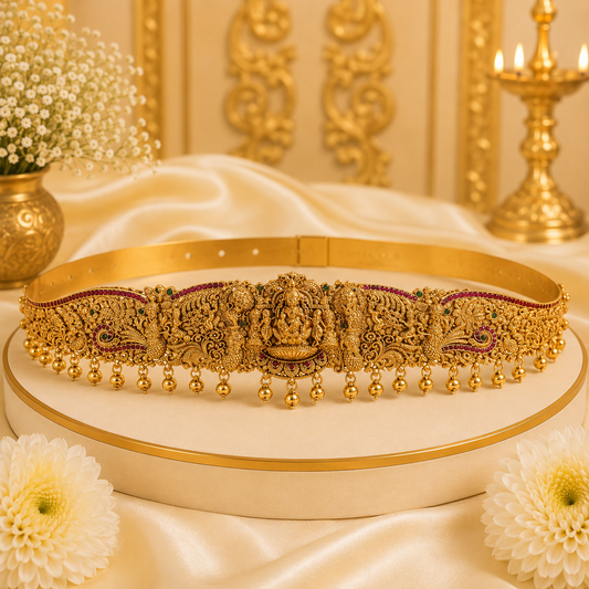3D Lakshmi Golden Beads Hipbelt