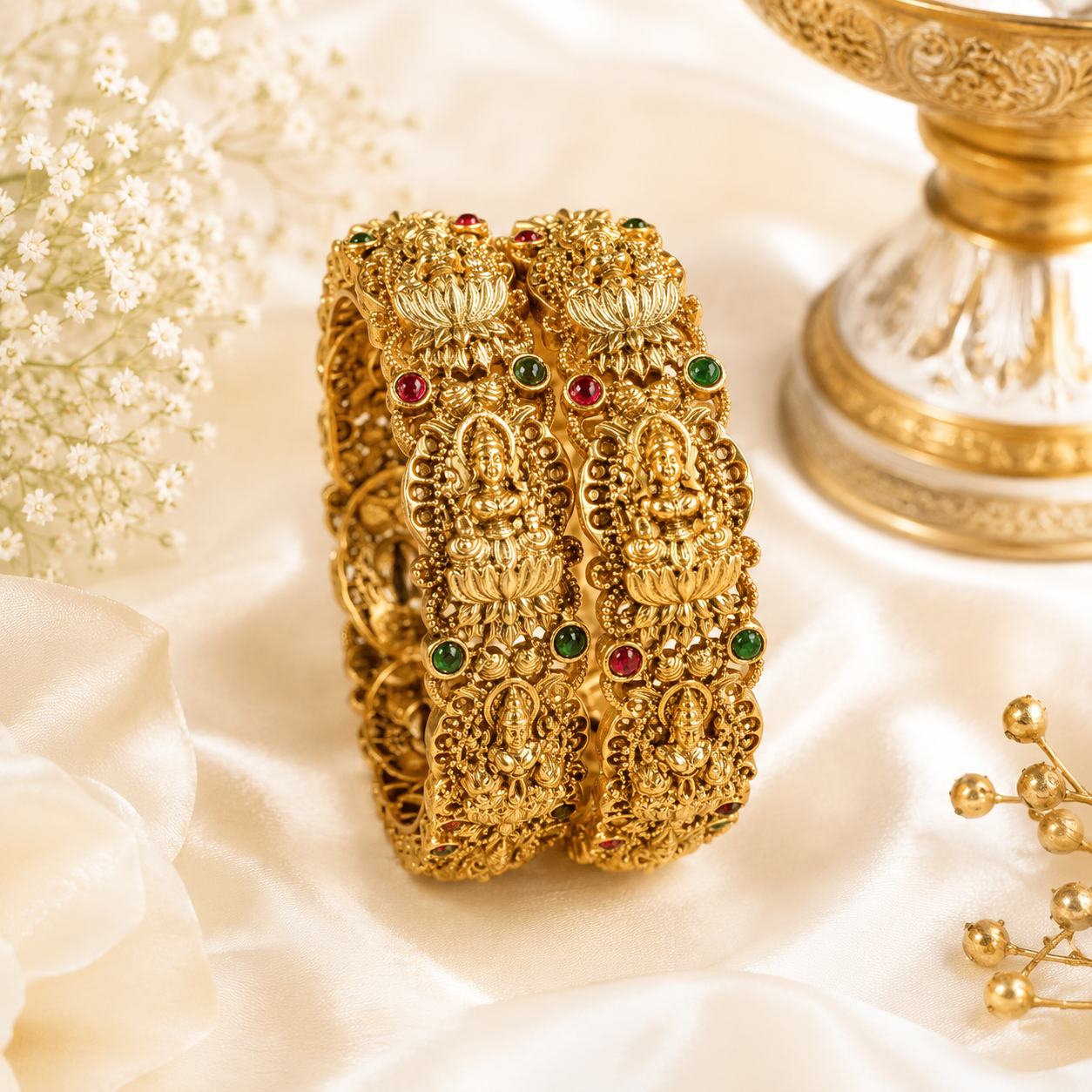 Lakshmi Temple Bangles (2PCS)