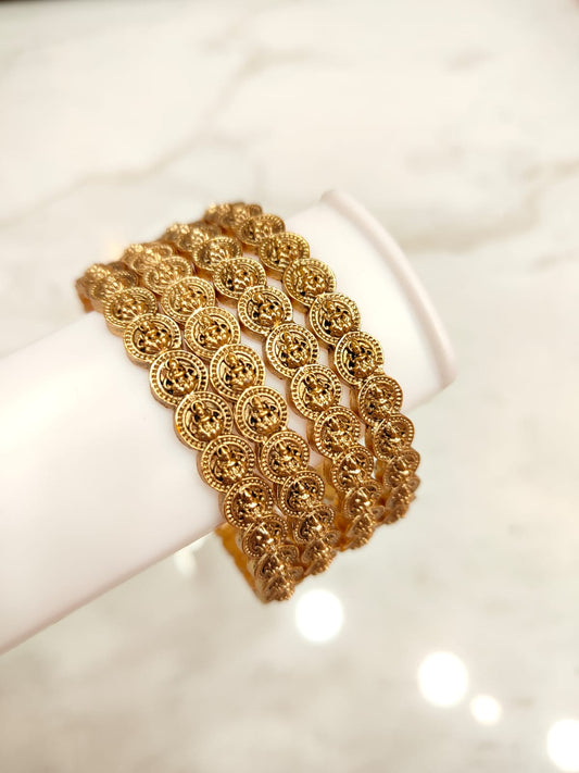 Lakshmi Coin Bangles (4pcs)
