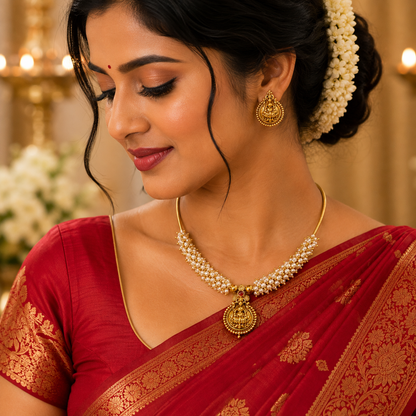 Lakshmi Pearls Aura Hasli Necklace