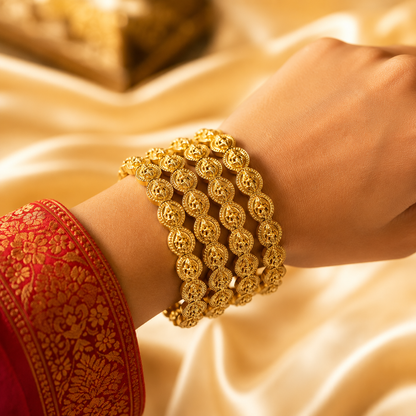 Lakshmi Coin Bangles (4pcs)