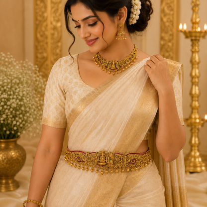 3D Lakshmi Golden Beads Hipbelt