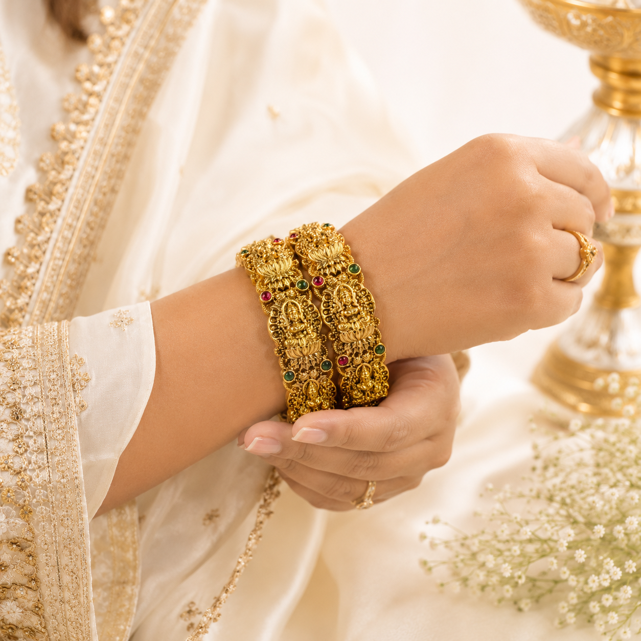 Lakshmi Temple Bangles (2PCS)