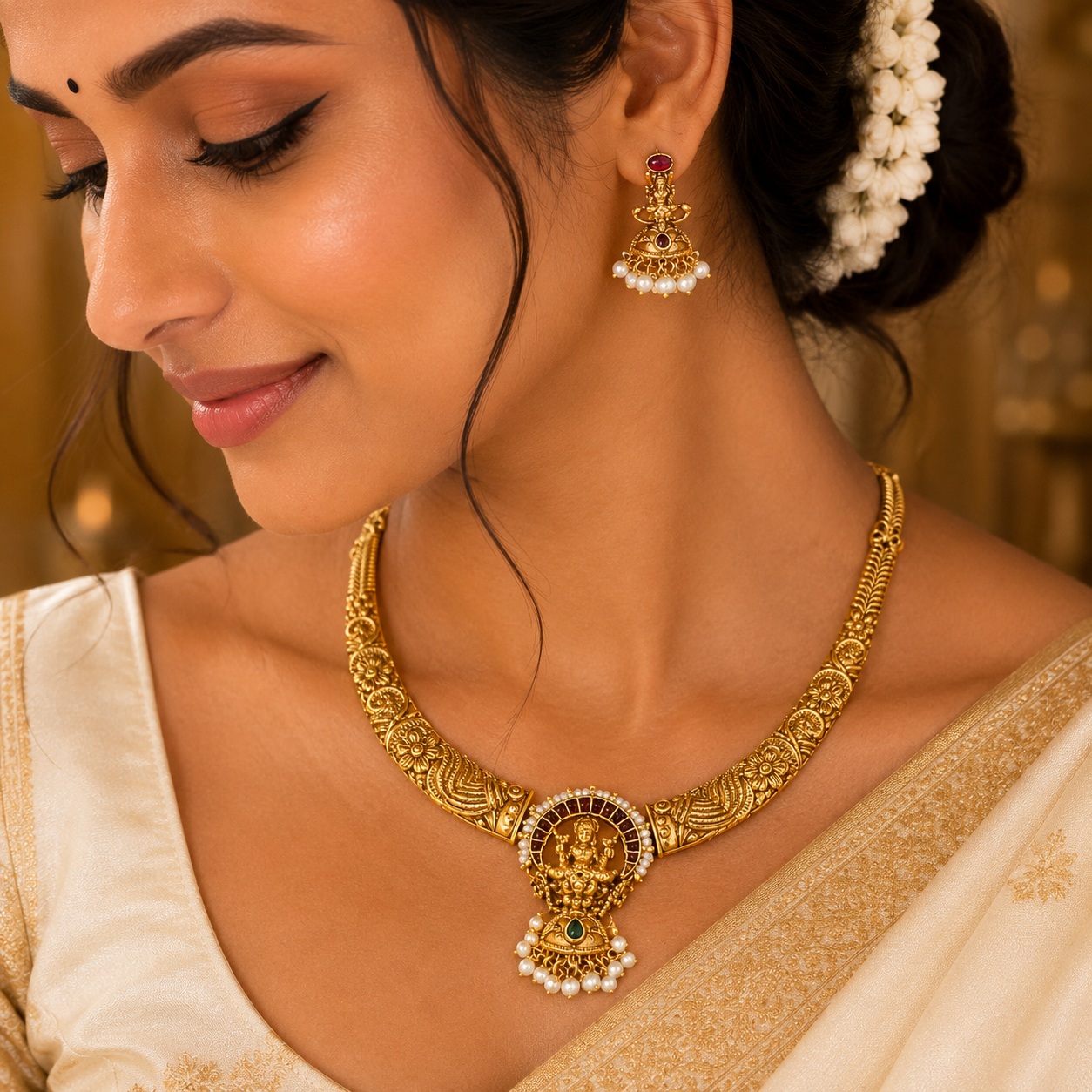 Lakshmi kappu necklace