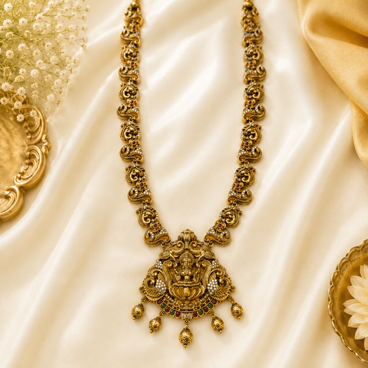 Lakshmi with peacock haram