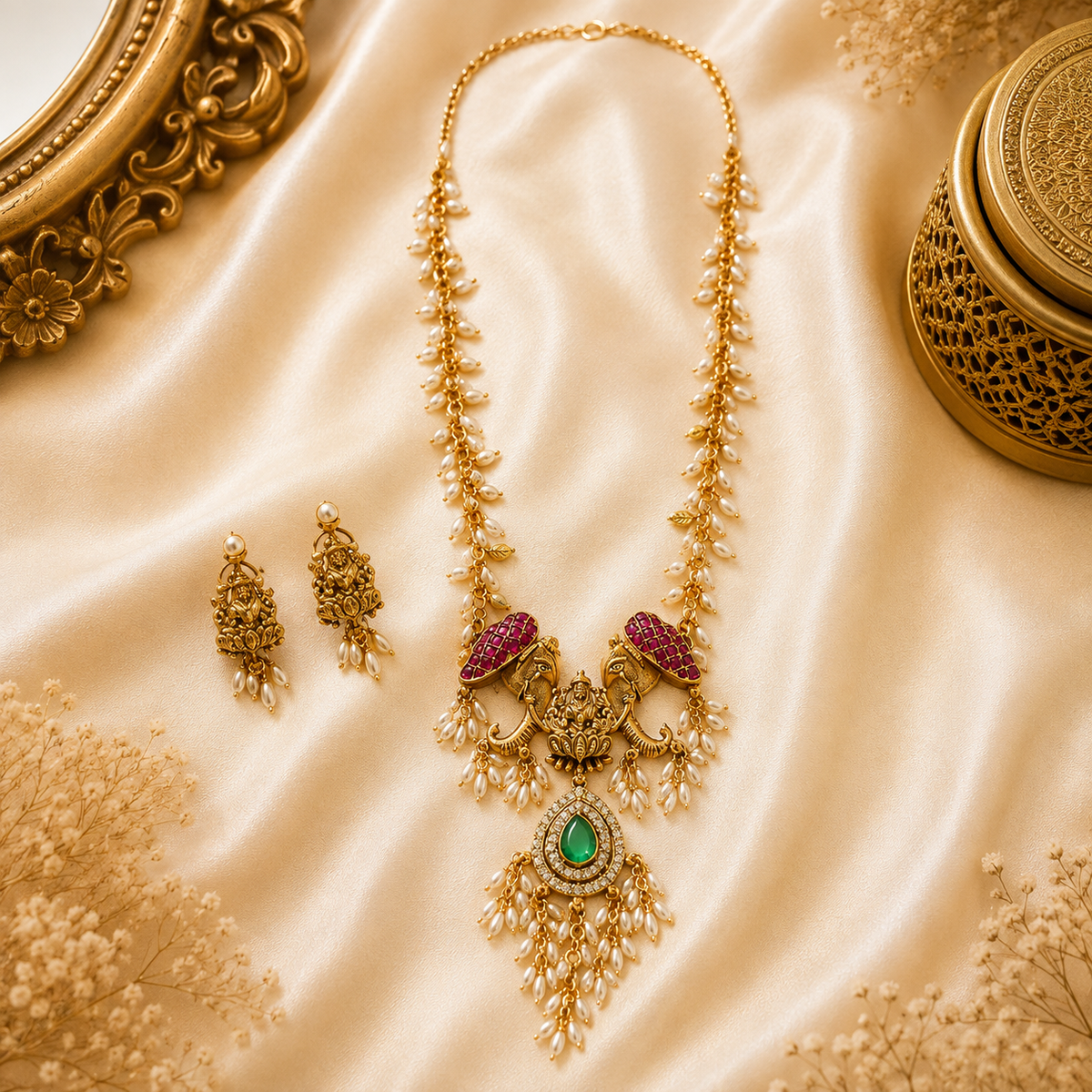 Mrinalika Gajalakshmi Pearls Haram