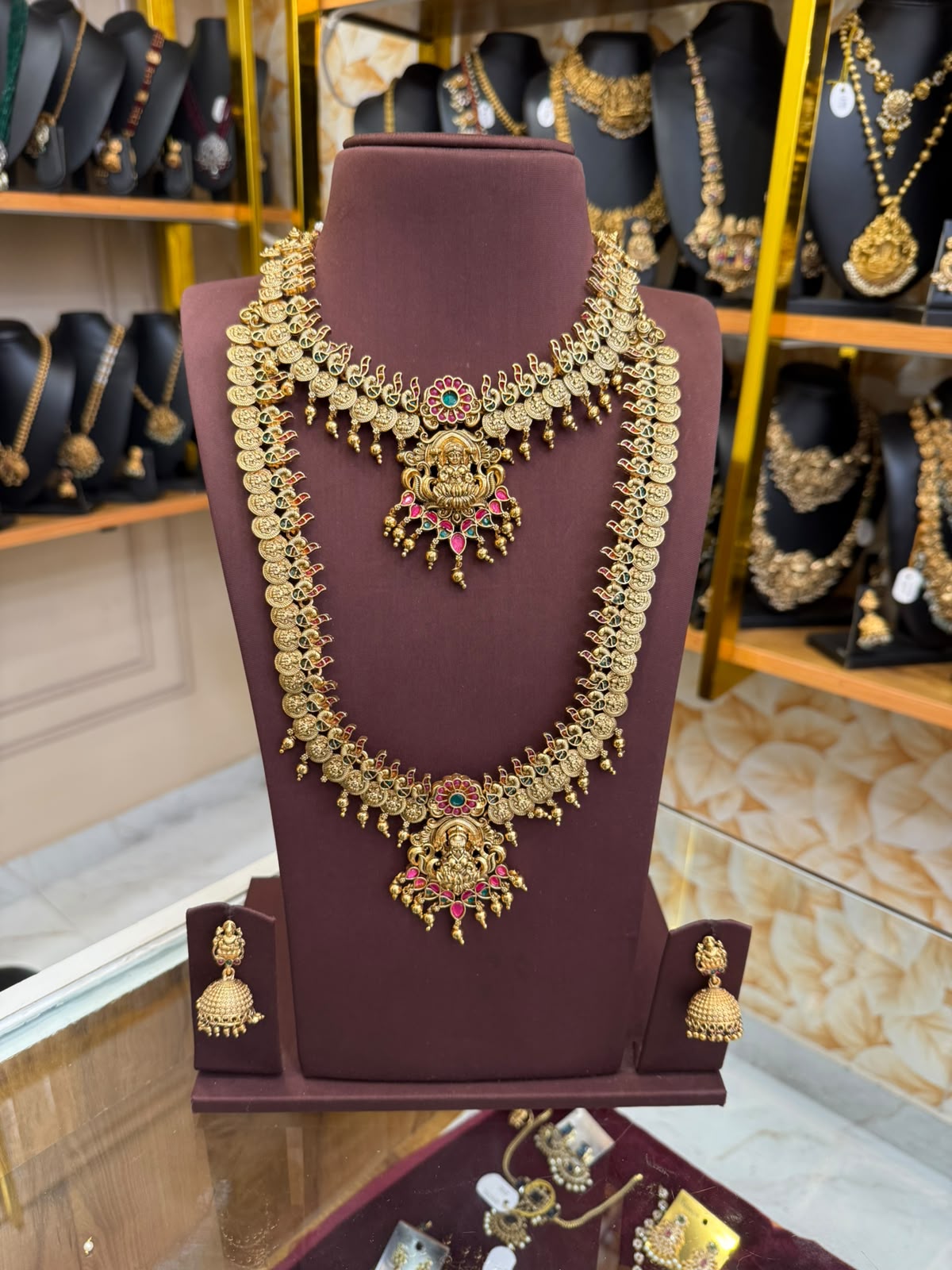 Ratnashree Lakshmi Kaasu Mala Kemp Bridal Combo Set