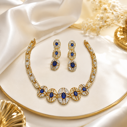 Royal Blue Oval Necklace