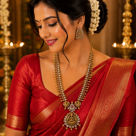 Ruby with Lakshmi haram