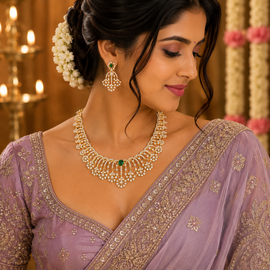 Tanirika AD Emerald Stone Necklace