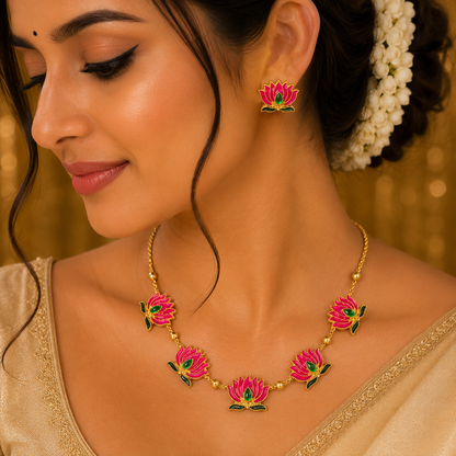 Pink Lotus Necklace