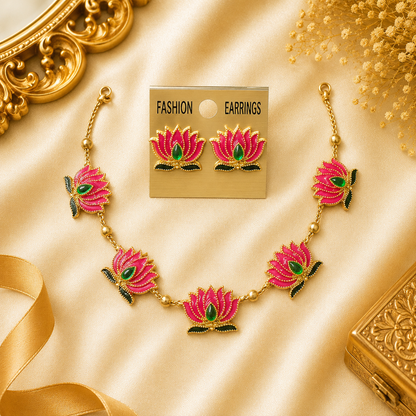 Pink Lotus Necklace
