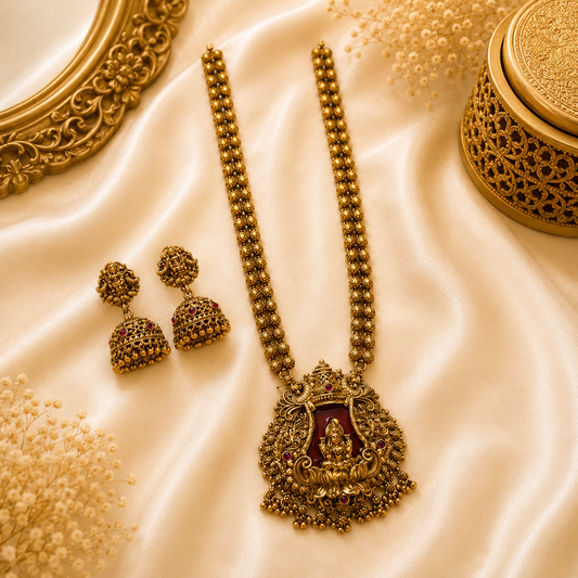 Varnika Lakshmi Ruby Enamel Muthu Mala