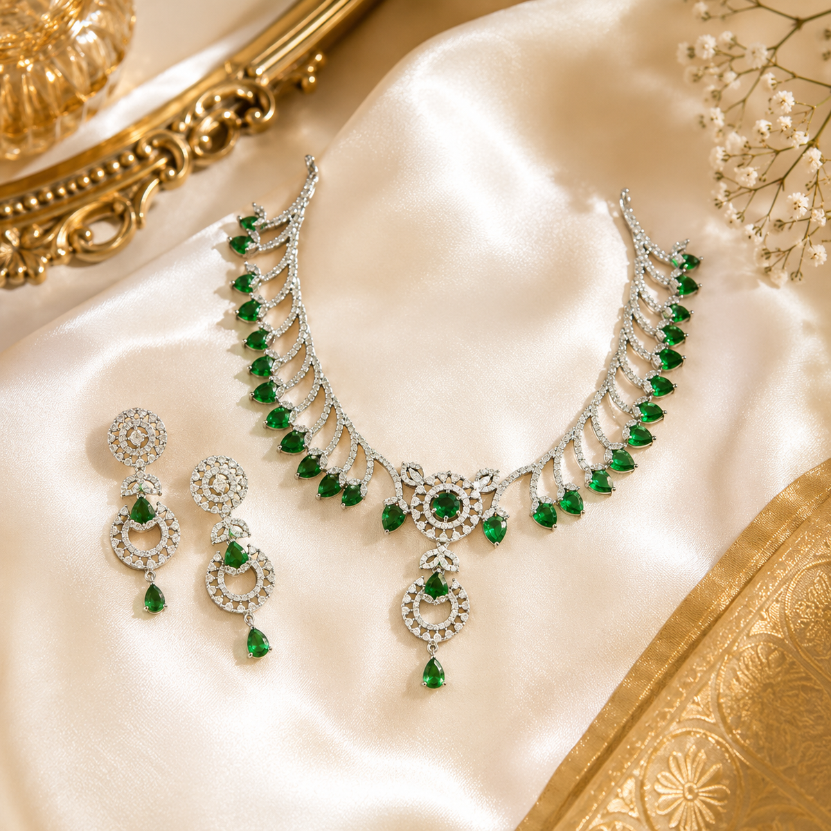 Vasundhara AD Emerald Necklace