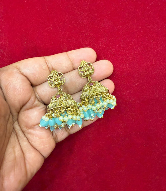 Blue Color Work Jumka