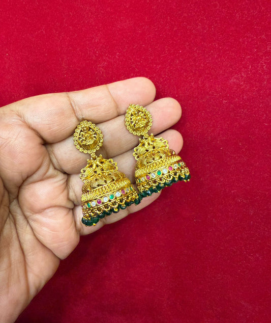 Musted Dark Green Stones jumka