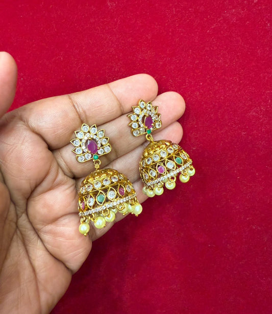 Musted Pink Stone Jumka