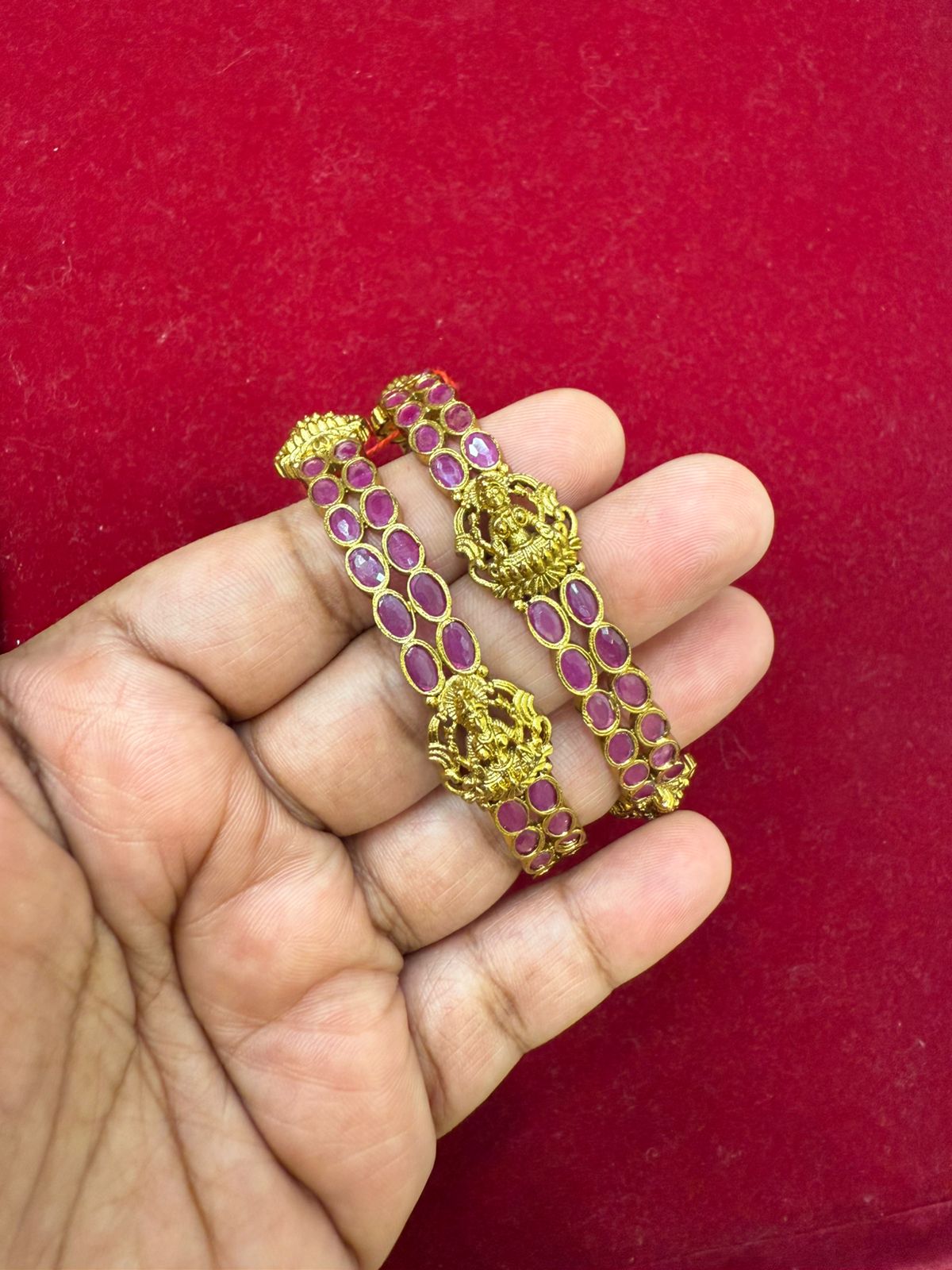 Red Stone With Lakshumi Gold Model