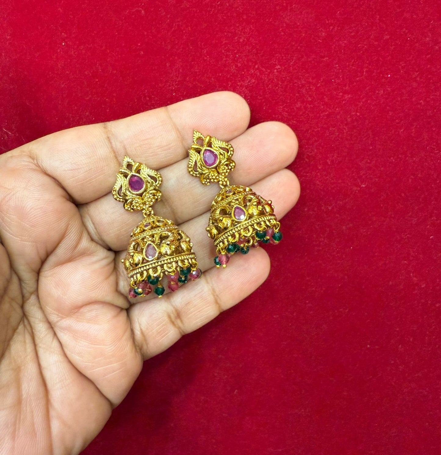 Green & Red Stone Jumka
