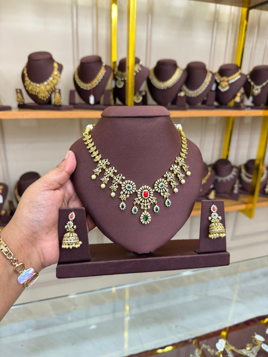 Red Stone Pendant Set