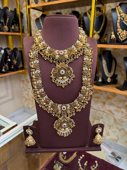 3D Antique Floral bridal combo set (non idol)