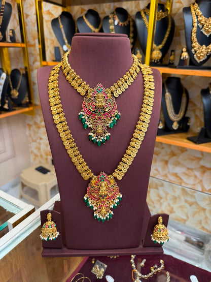 Jadau Green Beads Combo Set