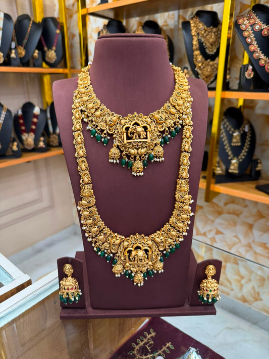 Gorgeous Green Beads Jumka Style Combo Set
