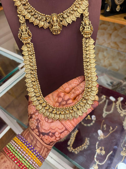 Traditional Lakshmi Kaasu Mala Bridal Combo Set
