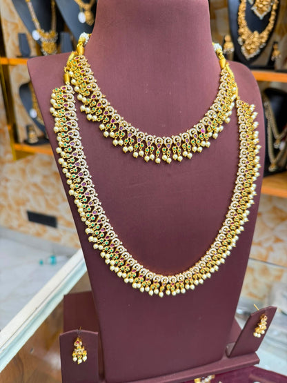 Gorgeous stone pearls combo set