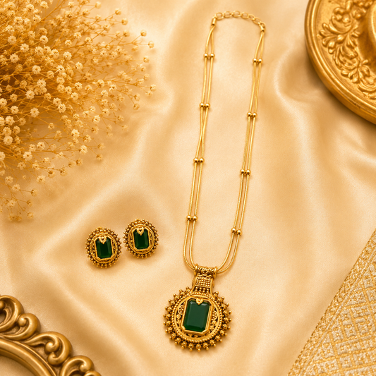 Emerald Serenity Pendant Chain
