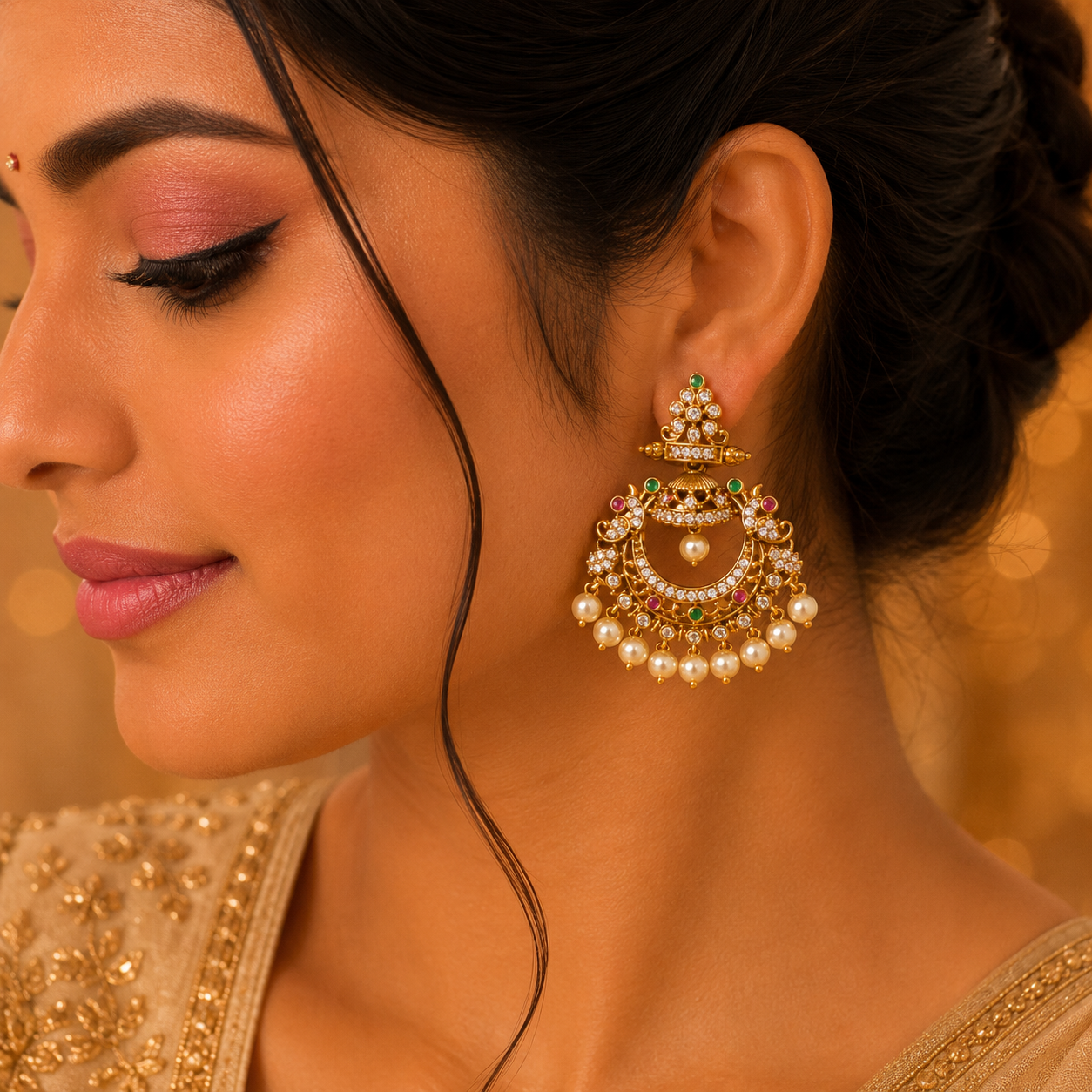 Kemp Stone Pearls Jumka