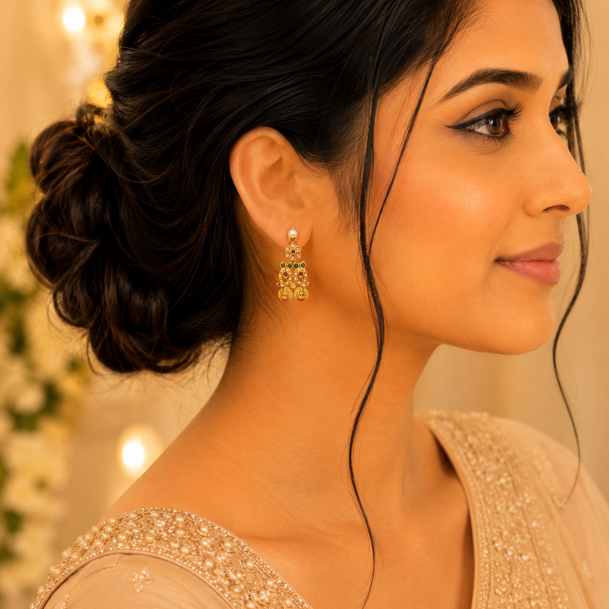 Coin Stone Earrings