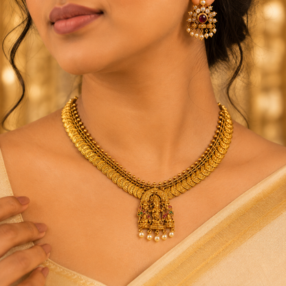 Heritage Gold Finish Coin Necklace