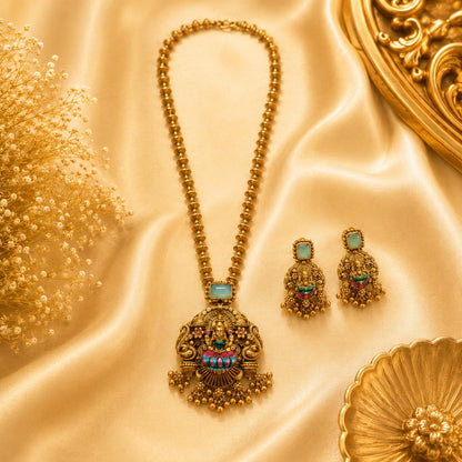 Enamel Divine Lakshmi Pendant Chain