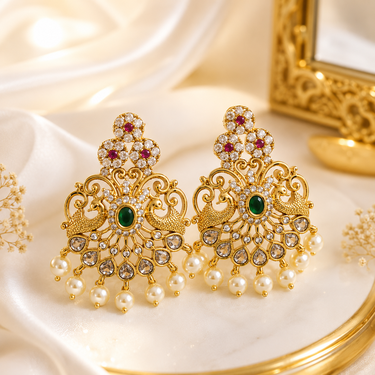 Peacock Stone Earrings