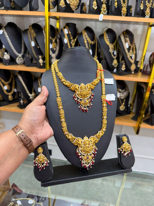 Lakshmi combo set with red beads
