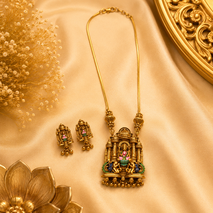 Enamel Lakshmi Royale Pendant Chain