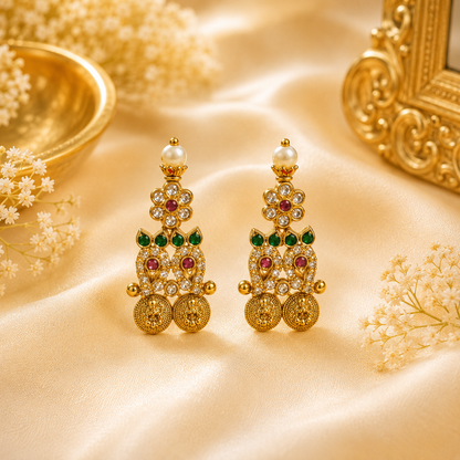 Coin Stone Earrings