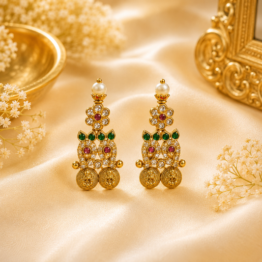 Coin Stone Earrings