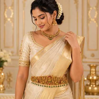 3D Lakshmi Green Beads Hipbelt