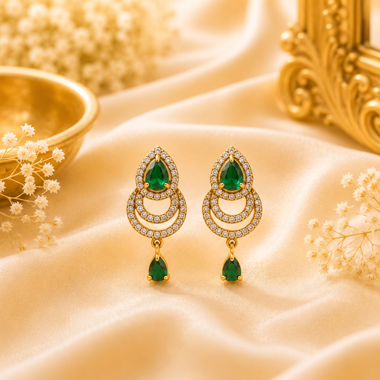 Emerald Stone Earrings